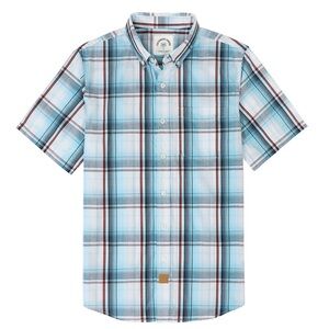 Casual Blue Plaid Button-Down Shirt